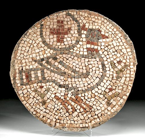 Byzantine Stone Mosaic w/ Pheasant