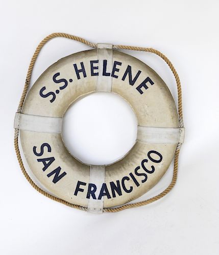 Vintage Life Ring From S.S. Helene of San Fancisco
