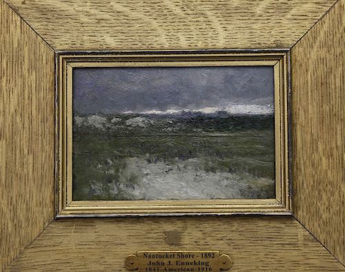 John Joseph Enneking Oil on Artist Board "Nantucket Shore - 1892"