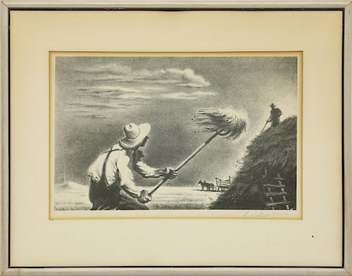 Georges Schreiber Lithograph "Haying"