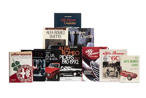 Libros sobre Alfa Romeo, The Alfa Romeo Story / Alfaromeo: Tutte le Vetture dal 1910. Firma de Fusi... Piezas: 10.
