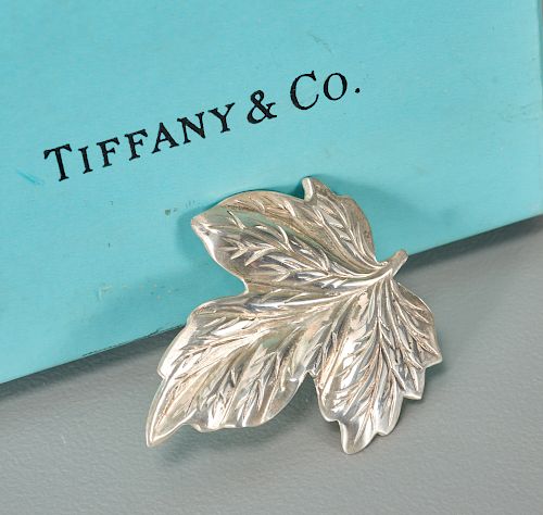 Tiffany & Co. sterling leaf form brooch