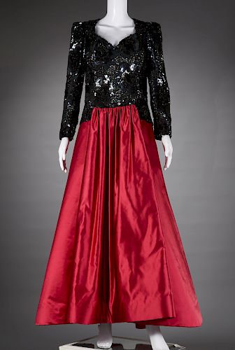 Arnold Scaasi satin and sequin ball gown