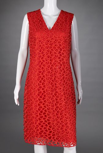 Akris Punto red lace cocktail dress