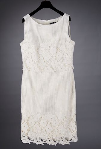 Badgley Mischka floral white lace cocktail dress