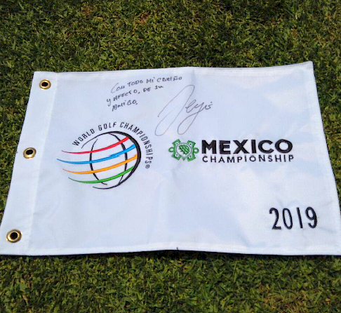 Banderín World Golf Championships México 2019 firmado por Sergio García
