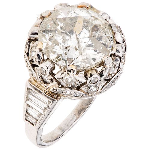 A diamond platinum ring. 