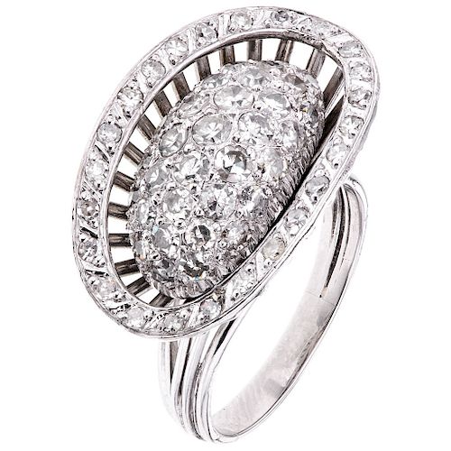 A diamond palladium silver ring. 