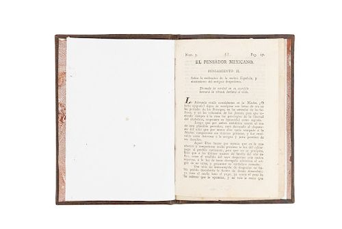 Fernández de Lizardi, José Joaquín. El Pensador Mexicano. México: Imprenta de Doña María Fernández de Jáuregui, 1812.