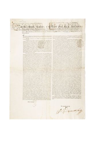 Calleja del Rey, Félix María. Real Cédula. Sobre el restablecimiento de la compañía de Jesús. México a 24 de Febrerode 1816.