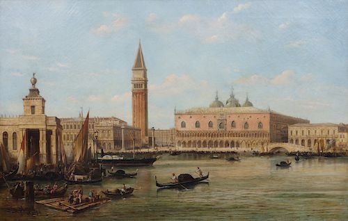 Franz Auguste Rezia(Italian, 1857-1906)On the Bacino de San Marco - Venice, 1891