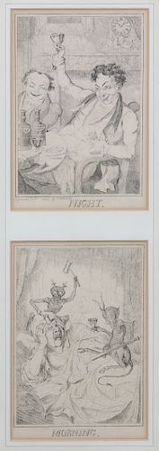Robert Seymour
(British, 1836-1885)
Two works: Morning and Night 