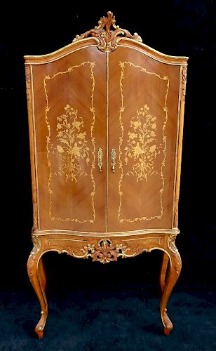 LOUIS XV STYLE INLAID BAR CABINET 