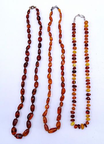 3 AMBER NECKLACES