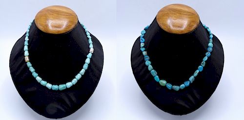 2 SILVER & TURQUOISE NECKLACES