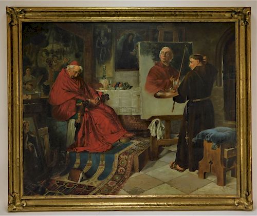 Aft. Toby E. Rosenthal Sleeping Cardinal Painting