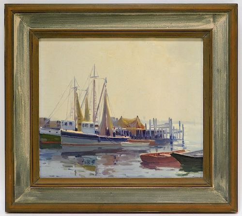C. Gordon Harris Rhode Island Harbor O/B Painting