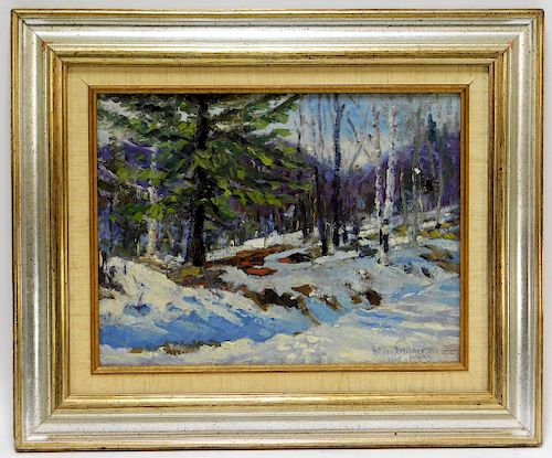 Arthur B. Wilder Snowy Vermont Landscape Painting