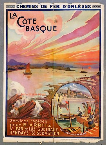 French Nourae La Cote Basque St Jean Travel Poster