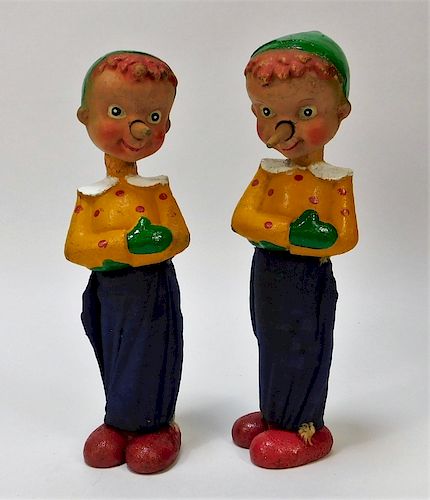 PR German Papier Mache True False Pinocchio Dolls