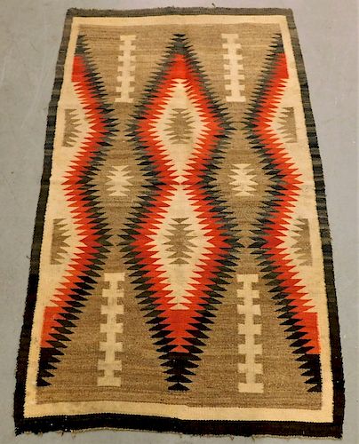 Navajo Native American Geometric Woven Carpet Rug