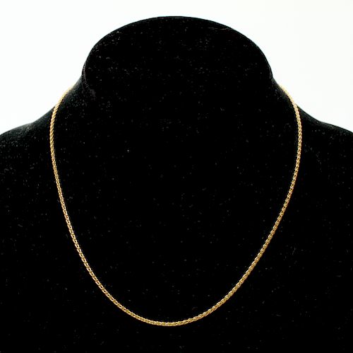 14K Yellow Gold Braided Wire Necklace