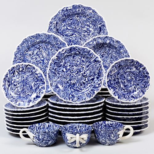 Extensive Pascale Mestre Blue and White Aptware Dinner Service