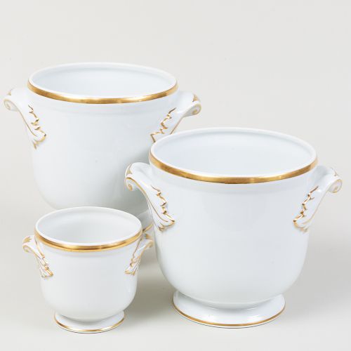 Three Eximious Porcelain Cache Pots
