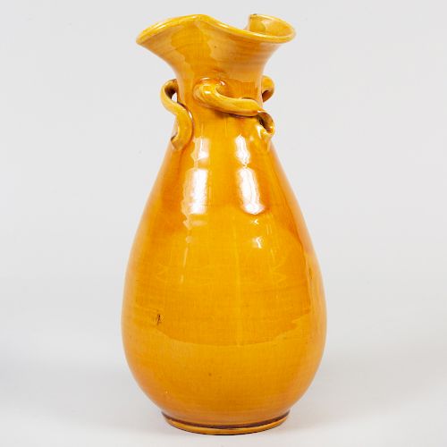 C.H. Brannam Devon Pottery Amber Glazed Vase
