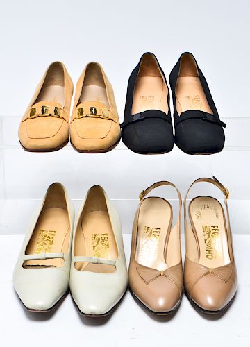 Salvatore Ferragamo Vintage Designer Shoes 4 Pairs