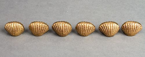 Bronze Shell-Form Place Card Holders Group of 6