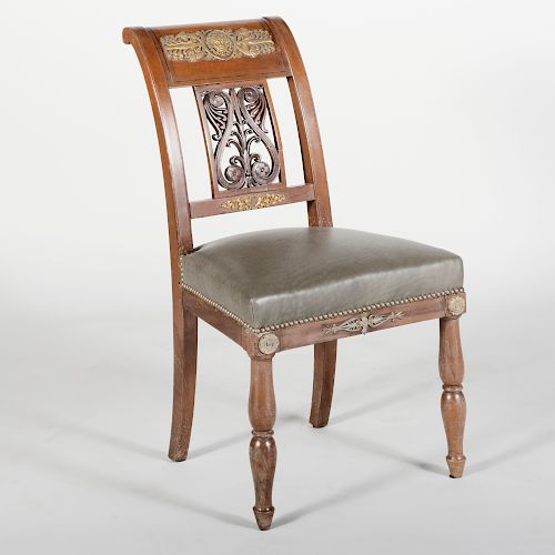 Empire Ormolu-Mounted Mahogany Side Chair
