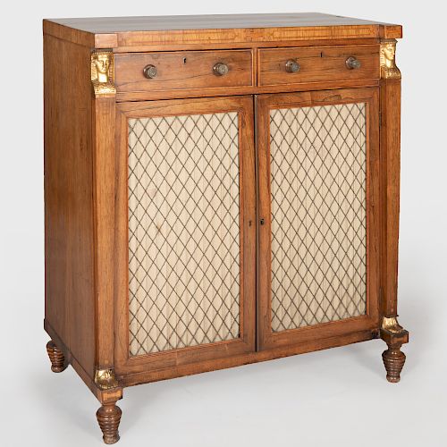 Regency Rosewood and Parcel-Gilt Side Cabinet