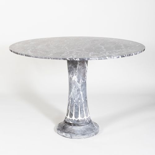 Grey Marble Pedestal Table