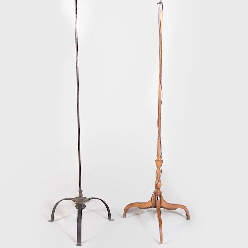 Two Tripod Form Floor Lamps