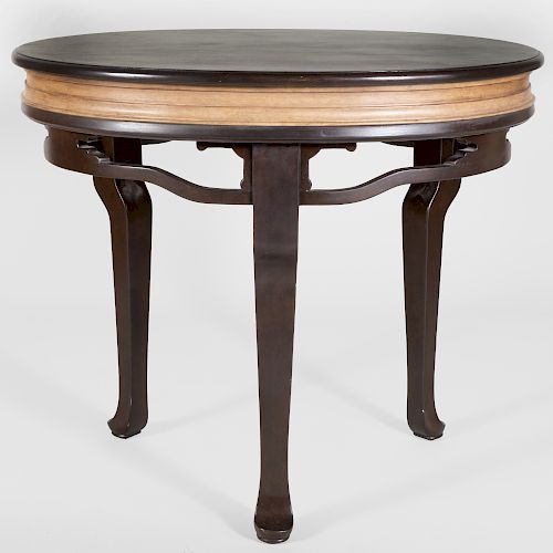 Custom Chinese Style Ebonized Side Table