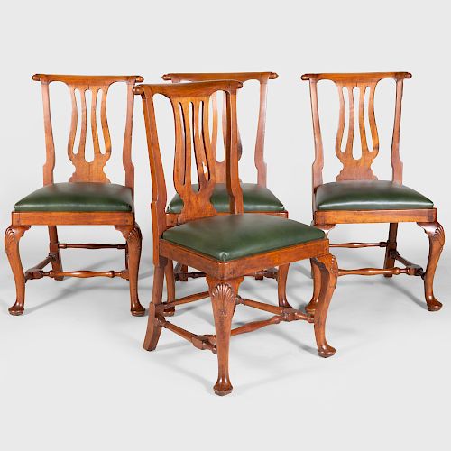 Four George II Style Mahogany Side Chairs