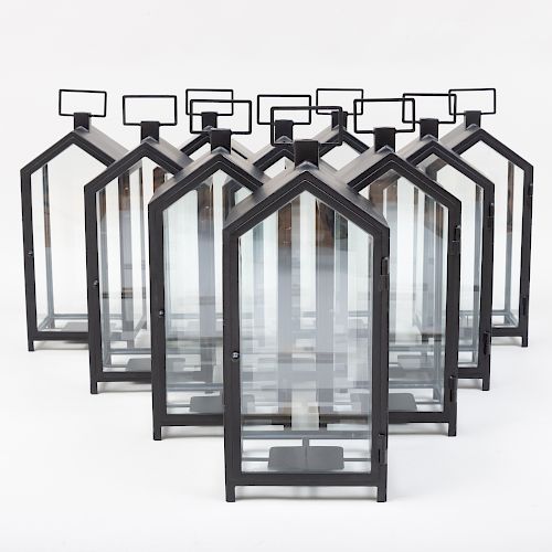 Set of Ten Modern Metal Lanterns