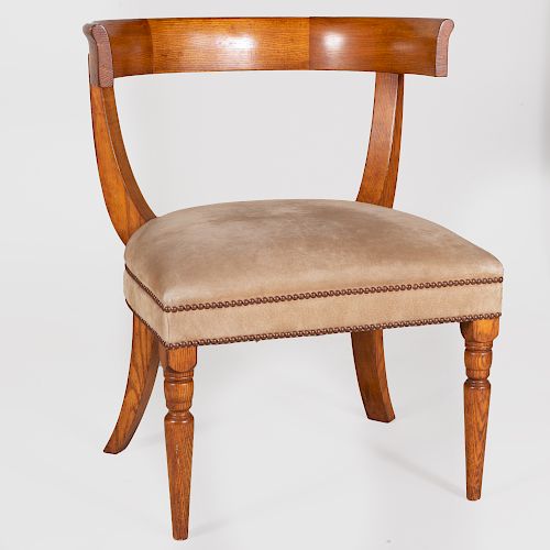 Modern Oak Klismos Chair