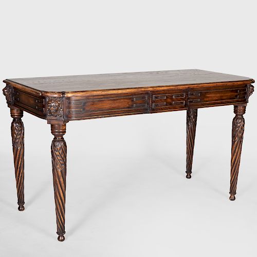 George IV Style Carved Oak Console Table 
