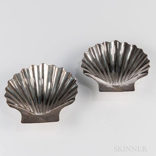 Pair of George III Sterling Silver Shell Dishes