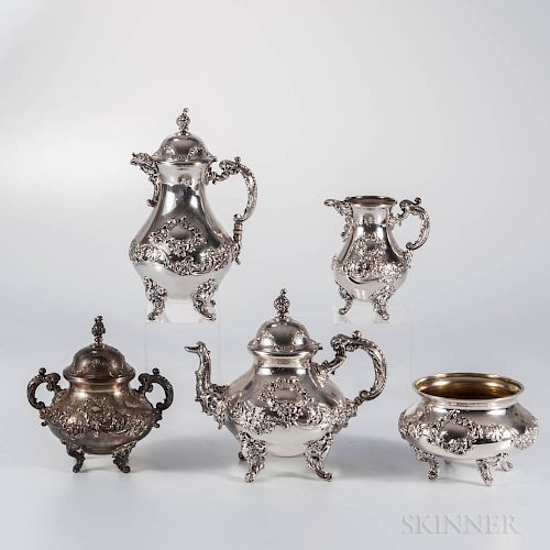Five-piece Shiebler Sterling Silver Tea and Coffee Service