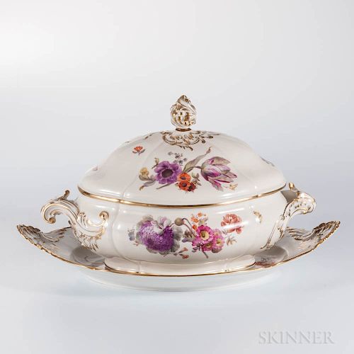 KPM Porcelain Soup Tureen, Cover, and Undertray