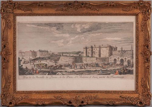 After Jacques Rigaud (French, c. 1671/91-1754)  Vue de la Bastille de Paria, de la Porte St. Antoine, et d'une partie du Fauxbourg