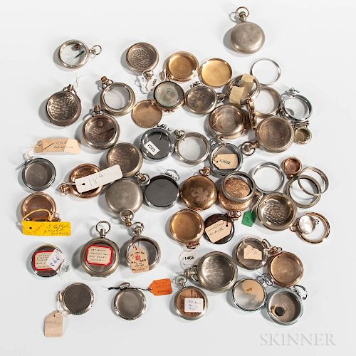Large Collection of Hamilton and Other Assorted Pocket Watch Cases