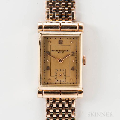 Vacheron Constantin 14kt Gold Tank Wristwatch