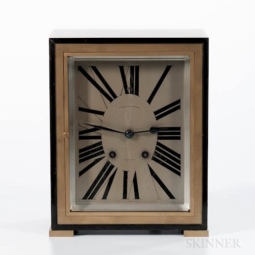 Art Deco Black Marble and Brass Shelf Clock