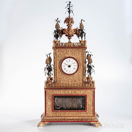 Chinese Cast Brass Automaton Shelf Clock