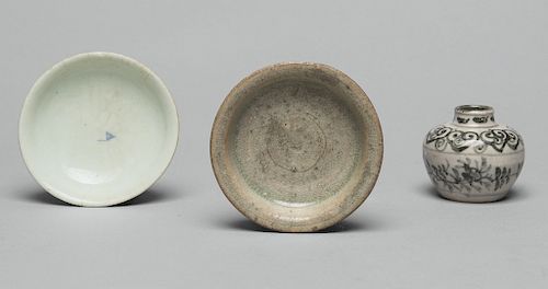 Sotheby's Two Small Glazed Dishes 16th-19th Cen