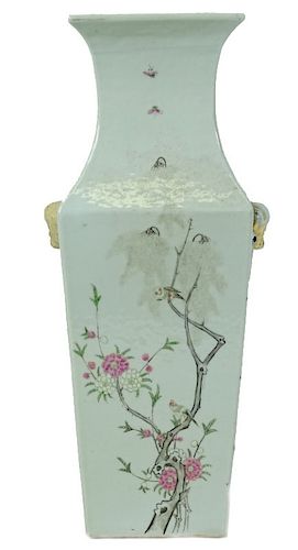 (1) One Chinese Porcelain Vase. Measures 16 inches
